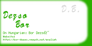 dezso bor business card